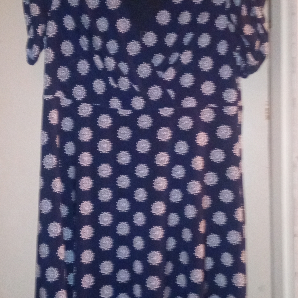 Tommy Hilfiger Navy Blue Dress with White Polka Dots